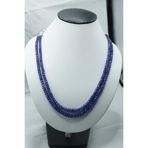 Chaîne de perles de tanzanite facettées bleues à 2 rangs pour la fabrication de colliers TATIWALAS GEMS JEWELLERY BS 3 avec évaluation tierce - Product Image 3