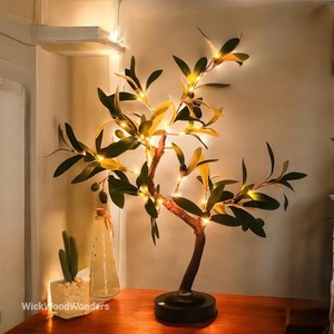 Increíble Lámpara de Mesa con Forma de Olivo con Luces LED para Fines Decorativos, Diseño Moderno en Madera - Product Image 1