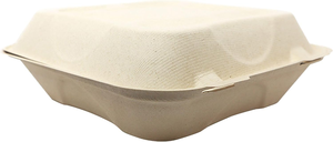 Contenedores de bagazo compostables de alta resistencia tipo clamshell 8x8x3 - Resistentes a la grasa y la humedad, impermeables para alimentos y restaurantes - Product Image 5