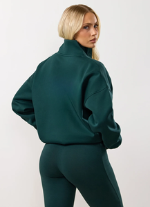 <b>Womens</b> high neck zip up tracksuit set fleece <b>jacket</b> and joggers cozy warm outfit ideal for gym travel or winter lounge wear - Product Image 2