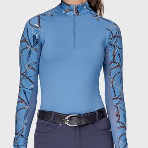Plus Size Women Equestrian Baselayer Curvy Fit Stretch Full Sleeve <b>Riding</b> Shirt Comfortable Horseback <b>Riding</b> Top - Product Image 1