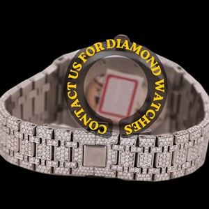 New Arrival Stylish Round <b>Case</b> Classic Features White Dial Moissanite Diamond Water Resistant Stainless Steel Fashion <b>Watch</b> - Product Image 5