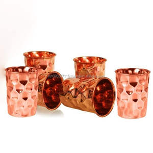 Vidrio de cobre de aspecto antiguo para decoración de interiores, estilo de mesa y auténtico ambiente de presentación de comedor indio - Product Image 3