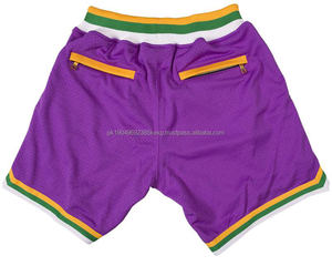 กางเกงห้าจุดระบายอากาศตาข่ายสีม่วงสำหรับกีฬากลางแจ้งของผู้ชายกางเกงบาสเก็ตบอลขนาดใหญ่ออกแบบโลโก้ได้ตามต้องการ - Product Image 1