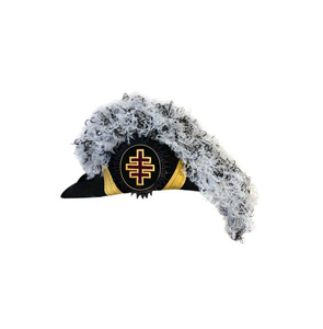 Chapéu Premium de los Caballeros Templarios Grand Encampment con Plumas Blancas y Negras - Product Image 1