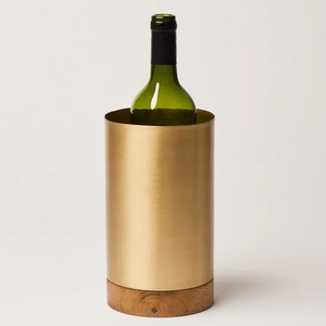 Enfriador de Vino de Acero Inoxidable de Lujo con Base de Madera, Enfriador de Champán Moderno, Cubitera para Decoración de Bar en Casa - Product Image 3
