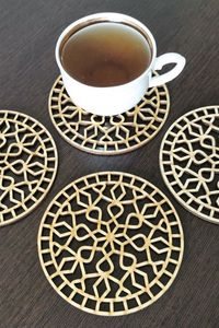 Unique Style Brass Coaster Stainless Steel Coaster Place Mats <b>Dining</b> Mats Metal Engraving Coaster at very reasonable price - Product Image 5