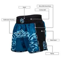 Shorts de Muay Thai en satin personnalisés pour hommes et enfants, extensibles, respirants, écologiques, séchage rapide, 100% polyester