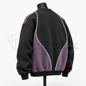 Sudadera de cuello redondo con bloques de color para hombre, sudadera informal personalizada, sudadera de algodón y forro polar, fabricante de sudaderas estilo streetwear - Product Image 5