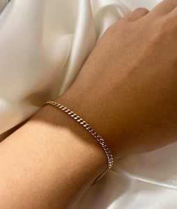 Pulsera de Cadena Curb de 2.8 mm, Oro Sólido de 10k, 14k, 18k, 6.5 Pulgadas, Uso Diario, Apilable, Cierre de Langosta Resistente, Joyería Fina Unisex de Lujo - Product Image 1