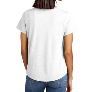 Camisetas Ligeras Ecológicas de Verano para Mujer, Poliéster/Algodón, Blancas, Corte Regular, Manga Corta, Hombros Caídos - Product Image 2