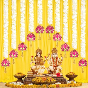 Wholesale Traditional Yellow Curtain Backdrop <b>Artificial</b> White Jasmine <b>Garlands</b> Pink Lotus Home Decor Ramadan Wedding Decor - Product Image 1