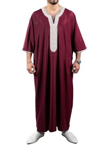 Musulmán elegante manga larga fabricante personalizado pecho forcejeo elegante musulmán hombres Thobe largo elegante hombres Thobe - Product Image 4