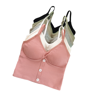 Wholesale Women Knitted Ribbed Short Tank <b>Top</b> Sleeveless Button Front Slim Fit Breathable Summer <b>Vest</b> - Product Image 6