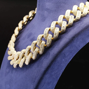 Best Quality Customized 22 mm Cuban Link Moissanite Diamond Chain 925 Sterling <b>Silver</b> Iced Jewelz Hip Hop Engagement <b>Necklace</b> - Product Image 5