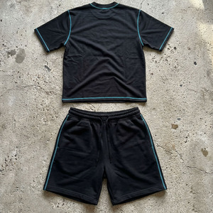 ชุดเสื้อยืดคอตตอน 100% แบบกำหนดเอง กล่องเสื้อยืดโอเวอร์ไซส์ เสื้อยืดครอป กางเกงขาสั้นลำลอง ชุดเสื้อยืดผู้ชาย - Product Image 4