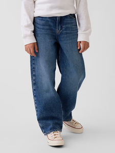 Salopette en jean bleu unisexe Dangri, coupe classique, jambes larges, vêtements décontractés pour enfants - Product Image 1