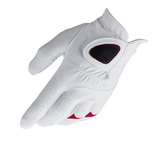 Gant de golf en peau de mouton blanche respirant et antidérapant pour hommes et femmes, logo personnalisé, matériaux combinés - Product Image 1