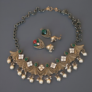 Brass Gold Tone <b>Fashion</b> <b>Necklace</b> Set Medium Design - Product Image 1