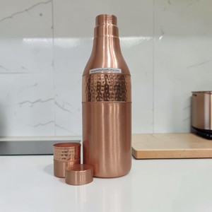Modern Eco-Friendly Copper Bottle with Drinking <b>Cup</b>. ( Certified pure copper ) - Product Image 3