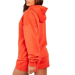 Ensemble décontracté pour femme : sweat à capuche et short en coton mélangé, coupe oversize, personnalisable (OEM) – Idéal pour les femmes - Product Image 4