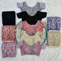 Sari indien ethnique de créateur pour mariage, avec broderie en résille épaisse et travail de sequins, tendance pour femme