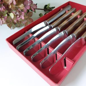 Juego de Cuchillos para Mantequilla Sheepsfoot, 4 Piezas, Hoja de Acero al Carbono de Borde Recto, Mango Decorado, Utensilio de Cocina - Product Image 1