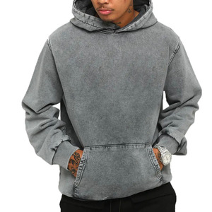 Sweat-shirts à capuche délavés à l'acide pas chers en gros – Coton, coupe oversize, style décontracté, streetwear pour hommes et femmes - Product Image 5