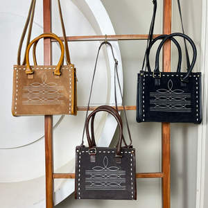 Cuir suédé Style occidental Boot Stich Nouveau Designer Sac fourre-tout Unique Sac à main Offre Spéciale Bohème Femmes Multi Usages Sac à main - Product Image 4