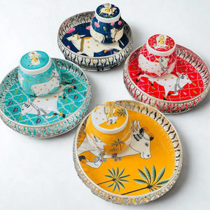 Jarrón Pichwai para Frutos Secos, Elegante Set de Regalo - Product Image 3