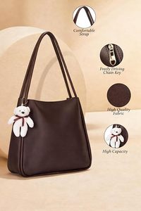 Brown Woven Genuine <b>Leather</b> Bucket <b>Bag</b> for Women Adjustable Shoulder/Cross-Body Strap Hasps Closure Large Capacity Durable - Product Image 3
