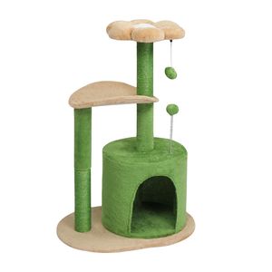 Árbol para Gatos de Lujo de 33 Pulgadas, Torre Multinivel con Percha Curva, Cama Acolchada para Gatitos, Muebles de Lujo para Gatos en Caja - Product Image 3
