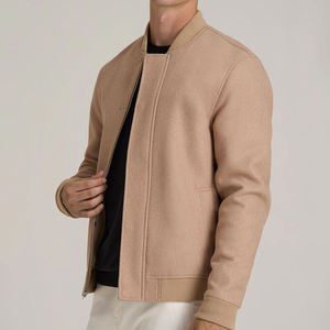 Veste de baseball en toile 100% laine avec logo personnalisé sur le devant, imperméable, veste bomber d'hiver pour hommes - Product Image 3