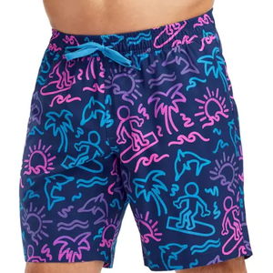 Shorts de Playa para Hombre, Nuevo Diseño, 100% Algodón, Cierre con Cordón, Cintura Alta, Color Sólido, Tejido de Punto Transpirable, con Bolsillos - Product Image 1