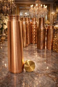 Copper Water Bottle With Lid Portable Travel <b>Drinkware</b> Traditional Chinese Design - Product Image 3