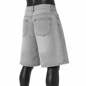 Shorts en jean personnalisés pour hommes, style baggy surdimensionné, streetwear, fabricant OEM ODM - Product Image 4