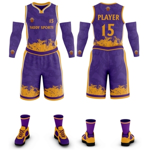Ensembles d'uniformes de basketball personnalisés par sublimation, respirants, à séchage rapide, maillots de basketball d'équipe, vêtements de sport professionnels pour hommes, entraînement - Product Image 6