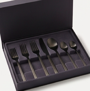 Ensemble de couverts minimalistes en métal noir mat, résistant à la rouille, pour la restauration, la maison et la cuisine - Product Image 6