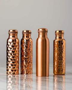 Bouteille d'eau classique en cuivre lisse avec bouchon fileté à large ouverture, gourde réutilisable en métal de qualité alimentaire pour l'hydratation quotidienne - Product Image 2