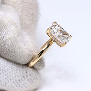 IGI Certified CVD Lab Grown Diamond <b>Wedding</b> Engagement <b>Ring</b> 14K 18K Solid Gold E VS1 Two Carats Elongated <b>Cushion</b> Diamond <b>Ring</b> - Product Image 3