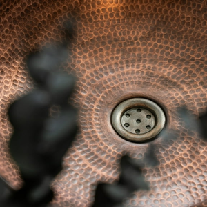 Handmade Hammered Copper Vessel Sink Luxury <b>Round</b> Bathroom Wash <b>Basin</b> for Countertop Vanity Installation - Product Image 4