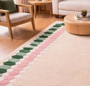 Tapis en laine tuftés faits main – Tapis modernes écologiques antidérapants, rembourrés, antibactériens, à poils bouclés, résistants au feu, pour la prière - Product Image 3