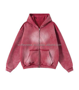 Sudadera con Capucha Vintage Lavada con Efecto Desgastado por el Sol, 100% Algodón, Felpa Francesa, Sudadera Gruesa sin Estampado, Sudadera de Alta Calidad, Fabricante OEM y ODM - Product Image 1