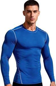 <b>Men's</b> Full Sleeve <b>Compression</b> <b>Shirt</b> Navy Blue Black Quick Dry Polyester Sport Top for Adults - Product Image 2