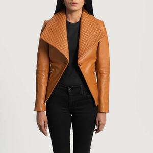 Best Selling Solid Pattern Leather <b>Jacket</b> Custom Logo Factory Wholesale Price Size <b>Long</b> <b>Winter</b> Clothing Women Leather <b>Jacket</b> - Product Image 4
