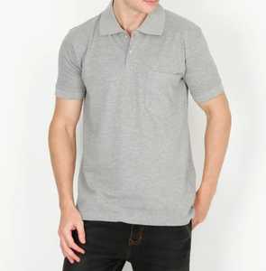 Golf Top Sportswear Premium Heavyweight Knitted Men's 100% Cotton Men's Casual Solid Grey Short Sleeve <b>Polo</b> <b>Shirt</b> - Product Image 1