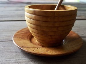 Taza de Café de Madera Natural, Tazas Hechas a Mano de Madera de Acacia para Beber Agua, Té, Taza de Café de Madera con Asa - Taza Tallada en Madera - Product Image 2