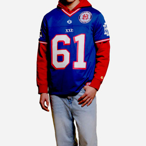 เสื้อฮู้ดดี้สไตล์อเมริกันฟุตบอลแบบตาข่ายสั่งทำพิเศษ ยูนิเซ็กซ์ ระบายอากาศได้ดี ผลิตจากโพลีเอสเตอร์ ชุดกีฬา รับผลิตแบบ OEM แบรนด์ส่วนตัว ผู้ผลิตชุดทีม - Product Image 4