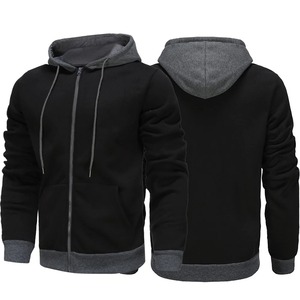 Sudadera con Capucha Negra para Hombre, Cierre de Cremallera, Corte Holgado, Patrón de Camuflaje, Forro Polar de Poliéster/Algodón, Transpirable, Resistente al Viento, Informal - Product Image 4