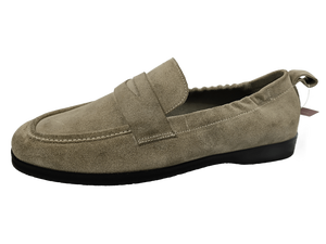 Mocasines Dlords Beige de Gamuza con Punta Redonda, Ligeros, Transpirables, Suela de TPR, Entresuela de EVA, Forro de Cuero Genuino, Logotipo Grabado - Product Image 3